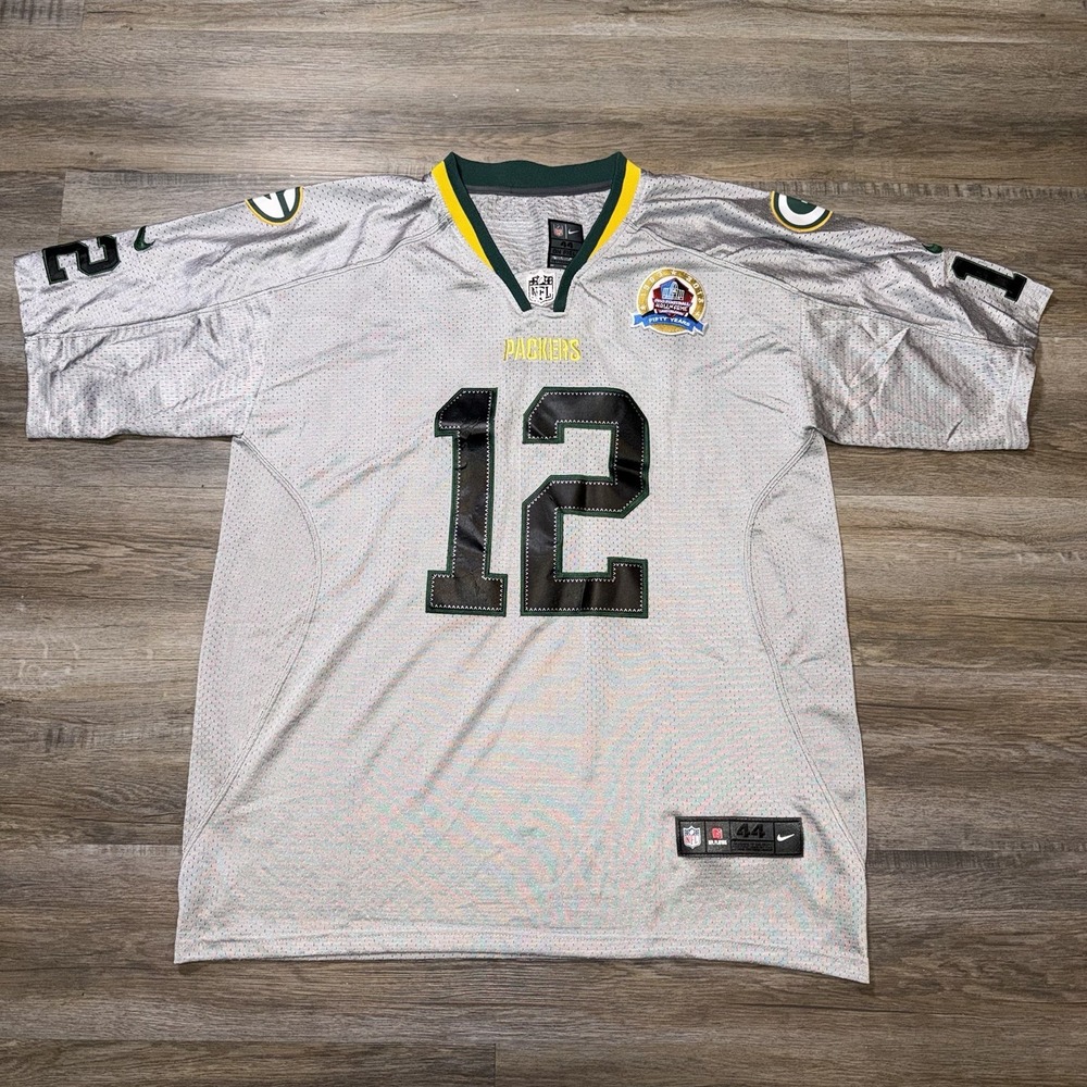 Nike Aaron Rodgers Jersey Mens 44 Green Bay Packers "Atmosphere" Gray Sew-On NFL